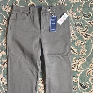 Greyish straight leg jeans